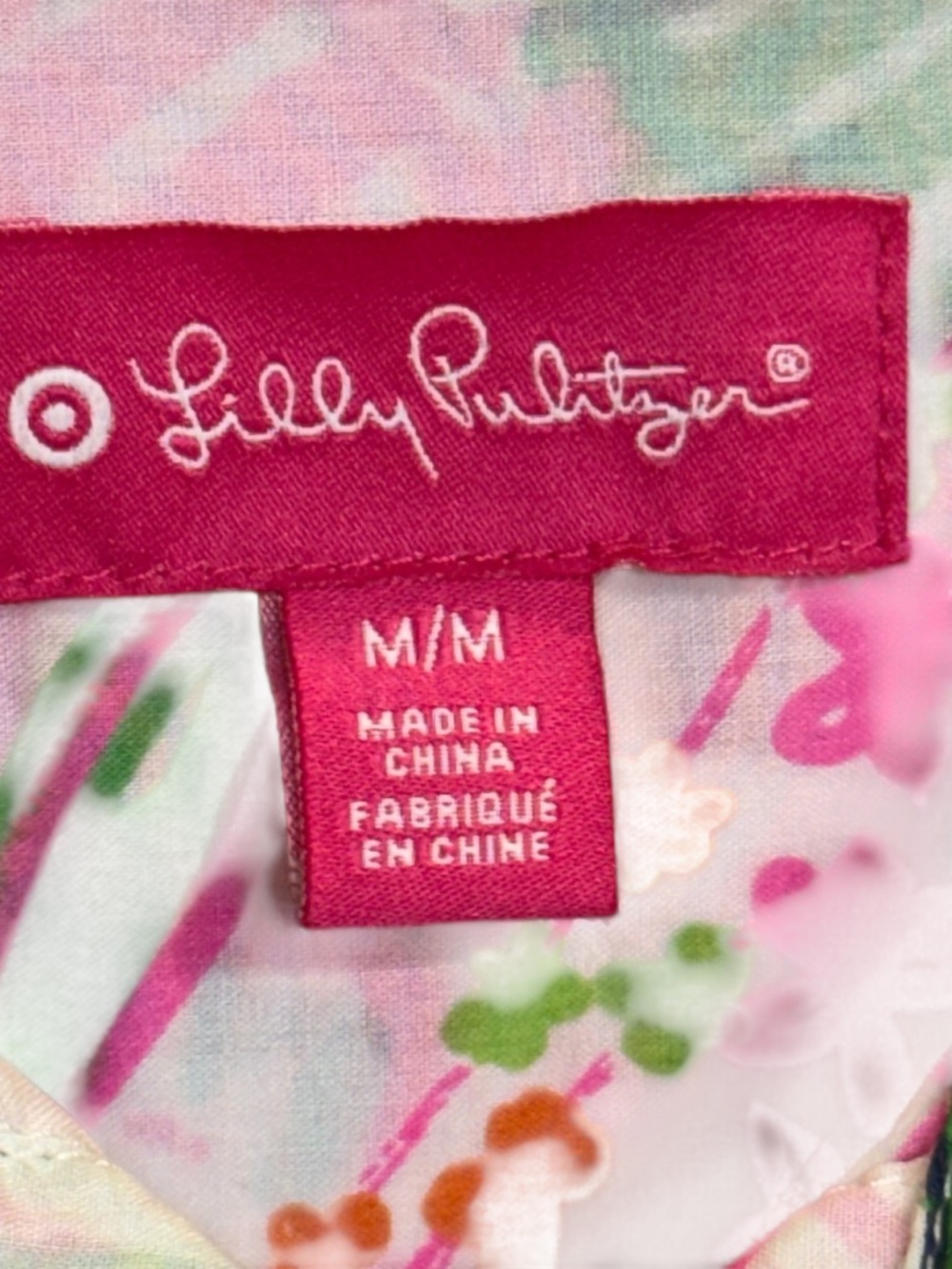 Lilly Pulitzer for Target Long Roll-Up Sleeves Button-Front Blouse M - Picture 8 of 11
